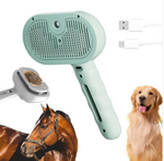 Pet grooming tool with images of a horse and a dog on a white background